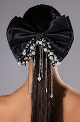 BIG BOW WITH RHINESTONES AND CHAINS