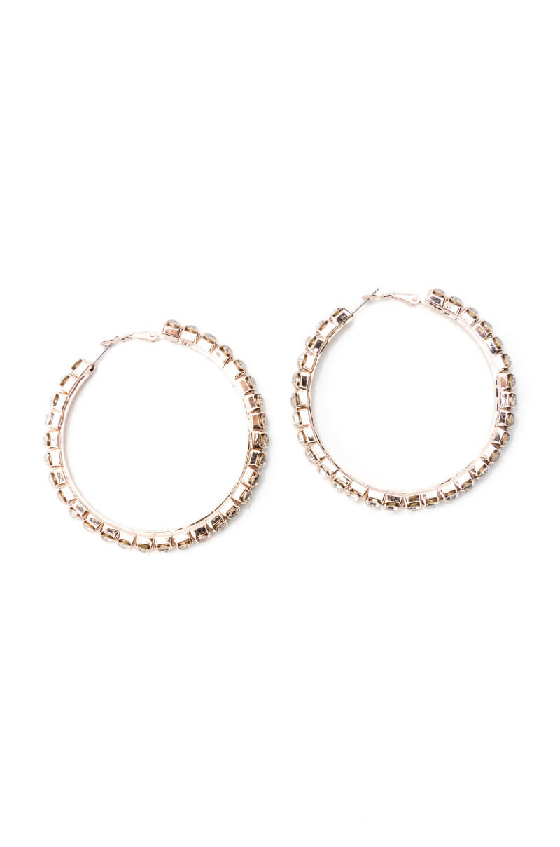 CHUNKY GOLD 60MM RHINESTONE HOOPS