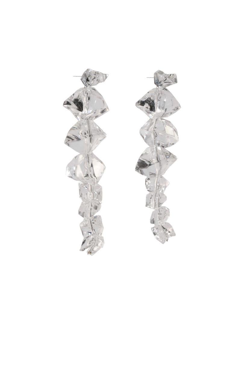 CLEAR ICE DROP EARRING