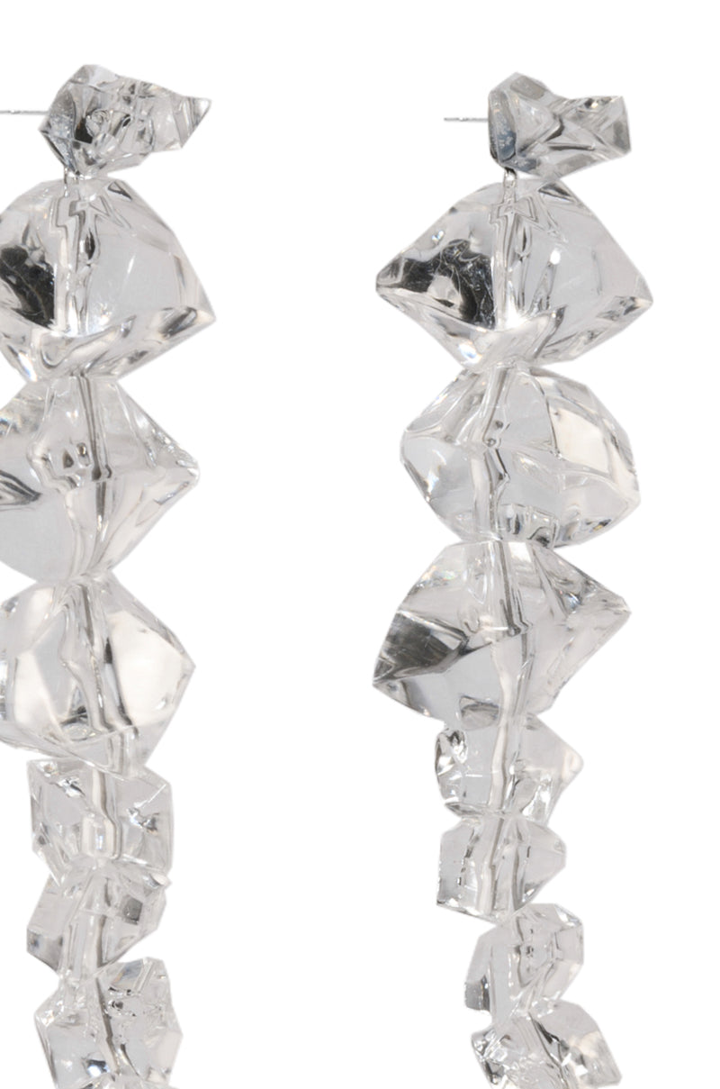 CLEAR ICE DROP EARRING