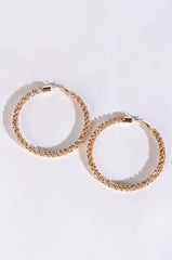 CLUSTERS GOLD 80MM RHINESTONE HOOPS