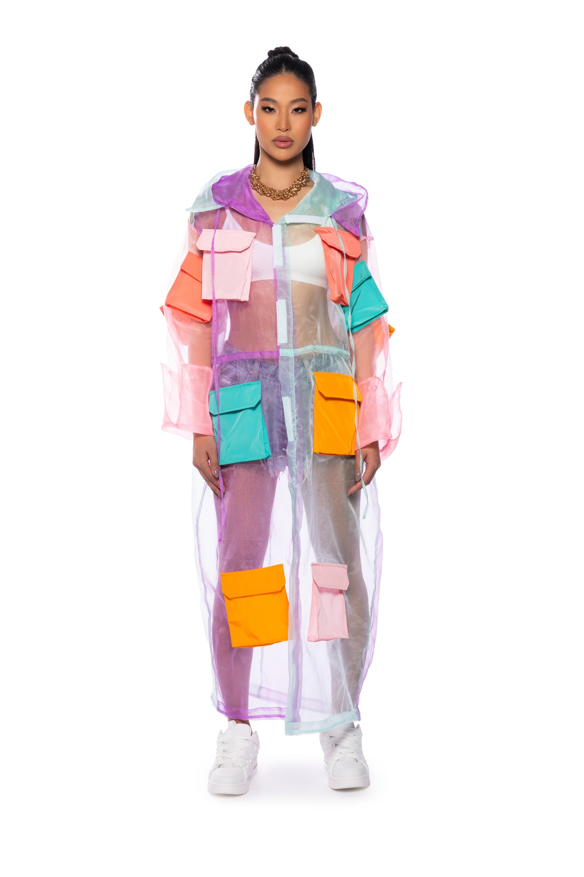 COLOR BLOCK POCKET DUSTER