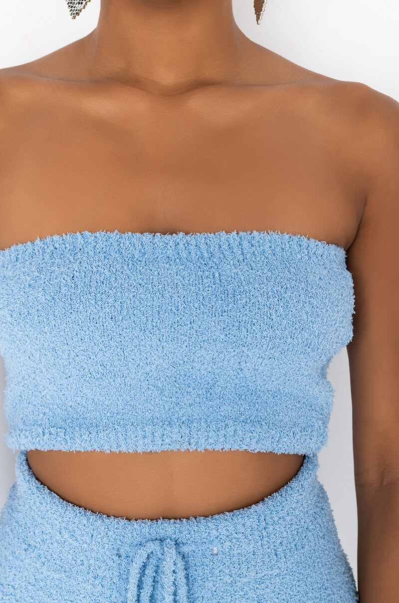 COME THROUGH COZY TUBE TOP BLUE