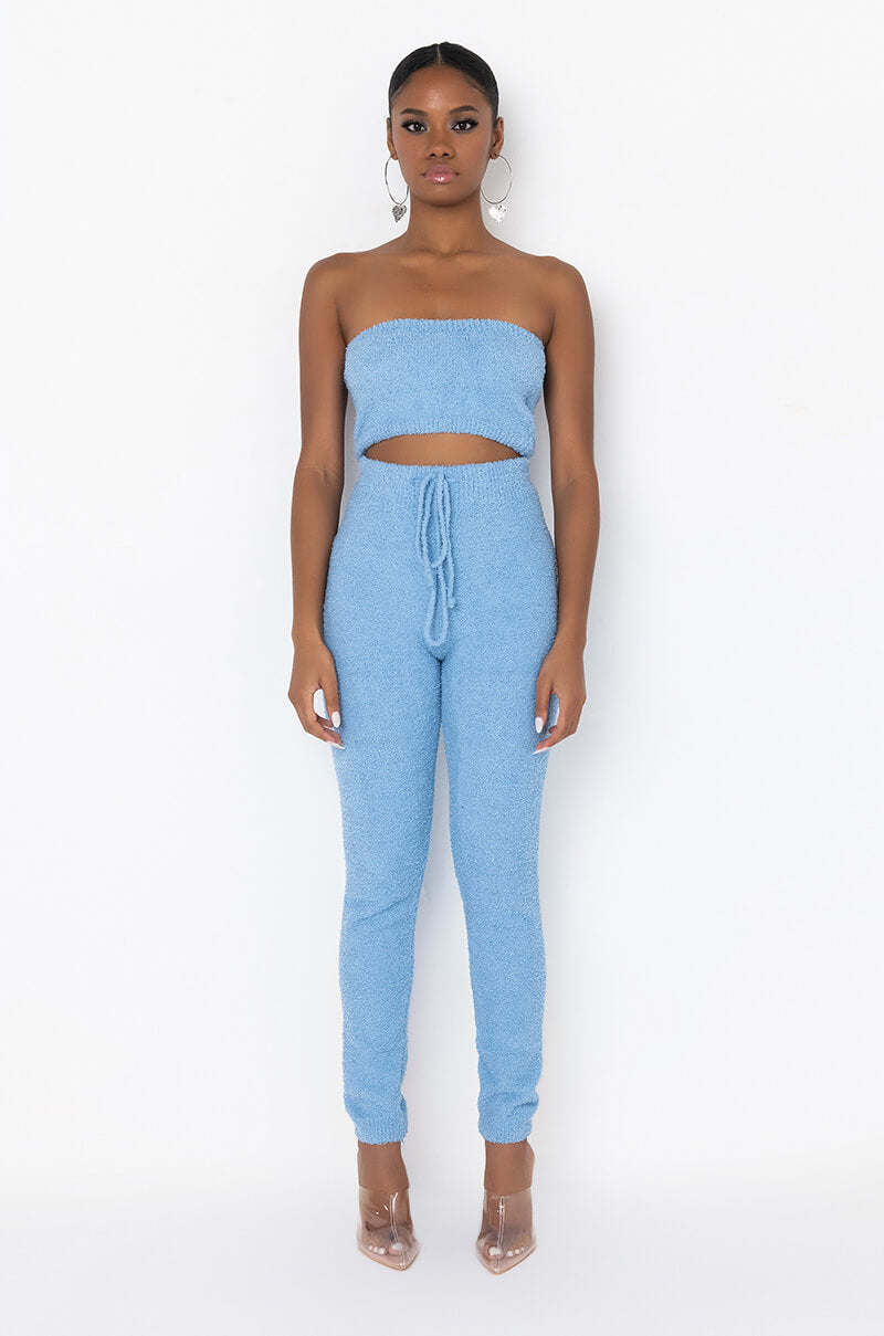 COME THROUGH COZY TUBE TOP BLUE