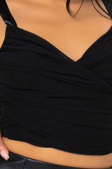 CROSS IT UP DOUBLE MESH TOP BLACK