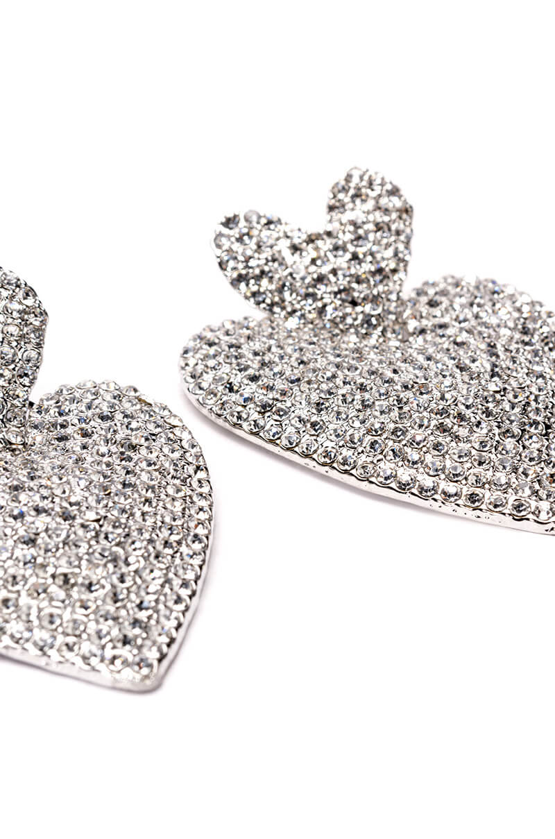 CROSS MY HEART EMBELLISHED EARRINGS