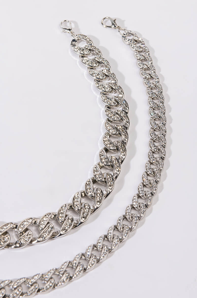 CUBANA SILVER CHAIN SET