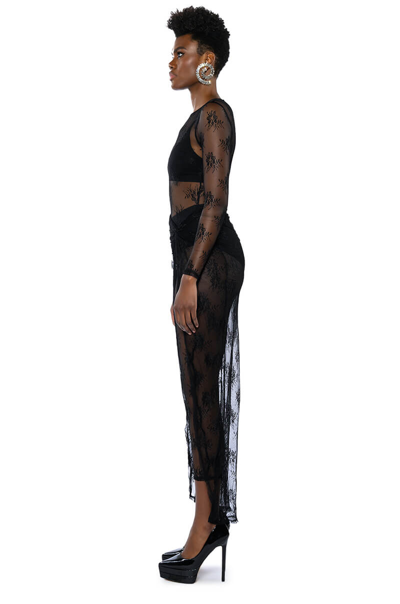 DAY BY DAY LACE JUMPSUIT WITH SKIRT SET