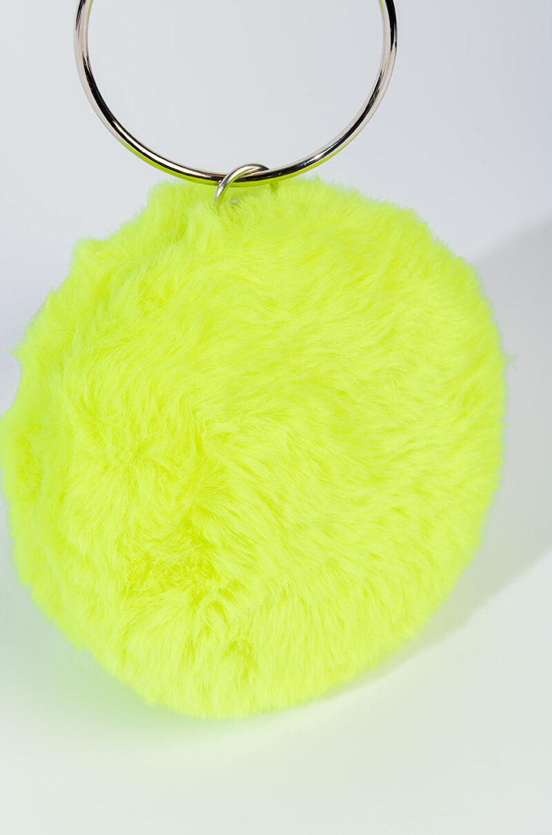 DAYANNE NEON GREEN FUR BAG