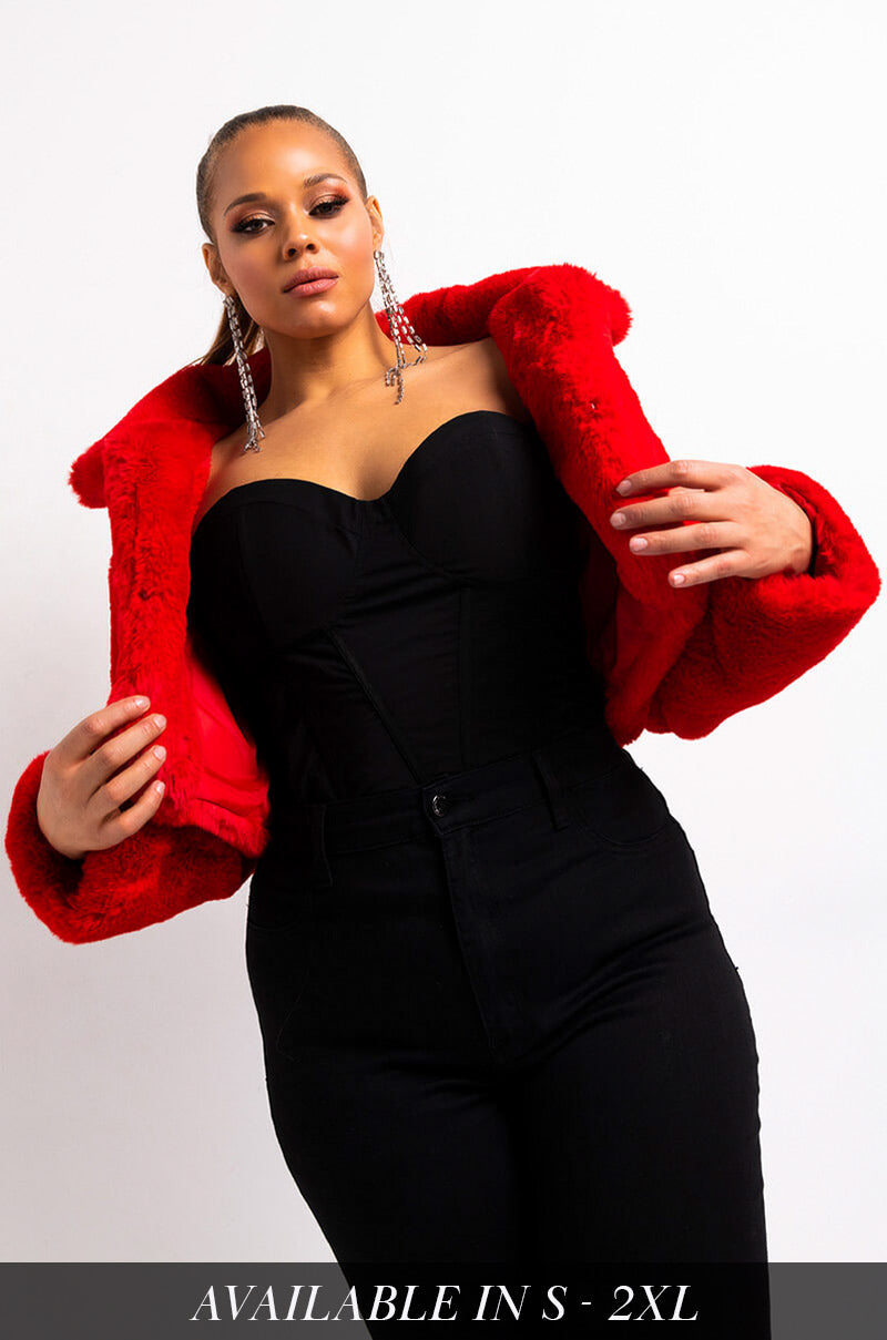 DAYANNE PLUSH FAUX FUR JACKET