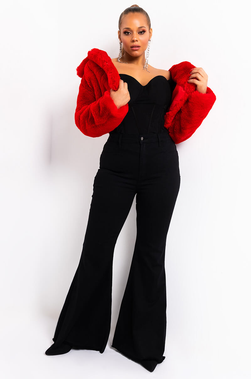 DAYANNE PLUSH FAUX FUR JACKET