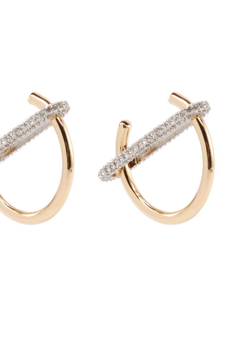 DESIGNER DOWN HOOP EARRING