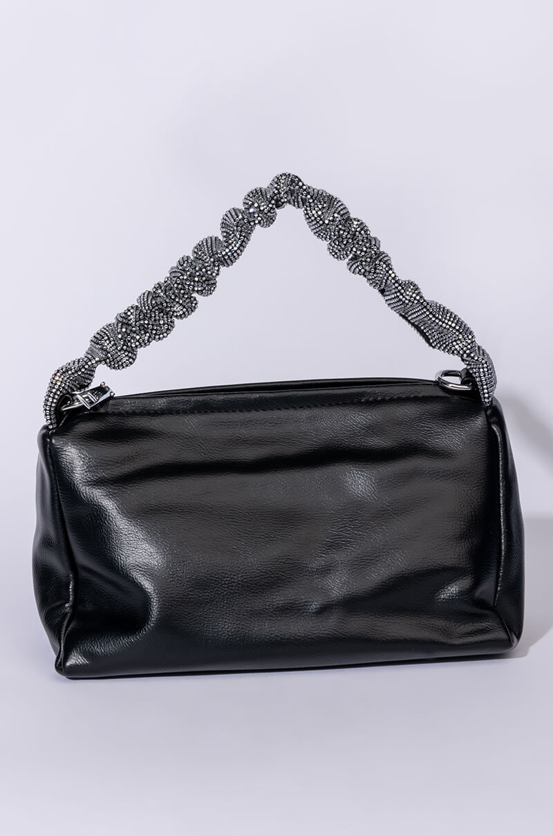 DESTINY RHINESTONE STRAP BLACK PURSE