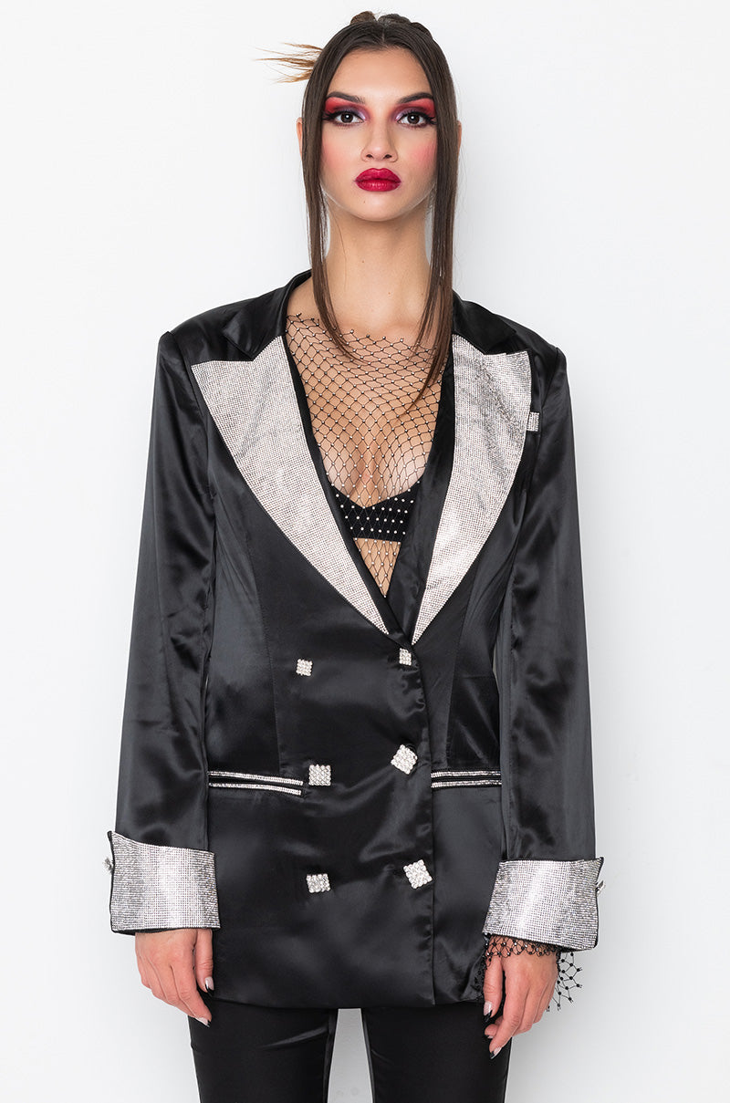 DIAMONIQUE RHINESTONE BLAZER