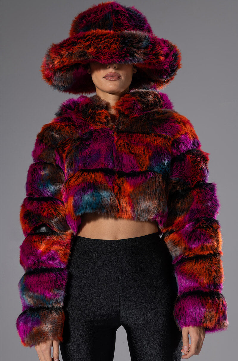 DIVINE FEMININE OVERSIZED FAUX FUR BUCKET HAT