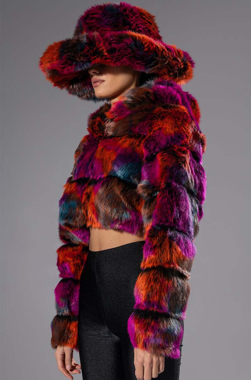 DIVINE FEMININE OVERSIZED FAUX FUR BUCKET HAT
