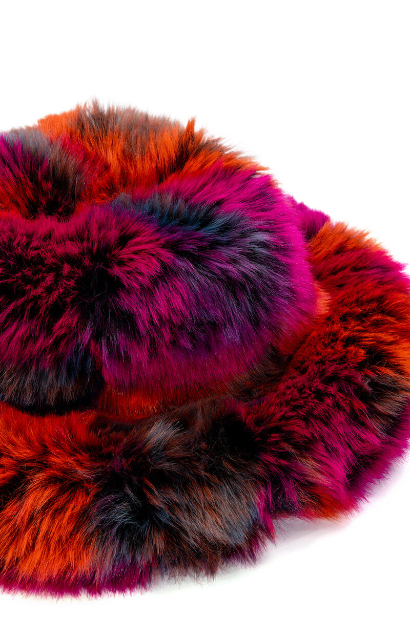 DIVINE FEMININE OVERSIZED FAUX FUR BUCKET HAT