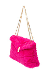 DIVINE FUCHSIA FAUX FUR PURSE