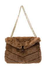 DIVINE TAN FAUX FUR PURSE