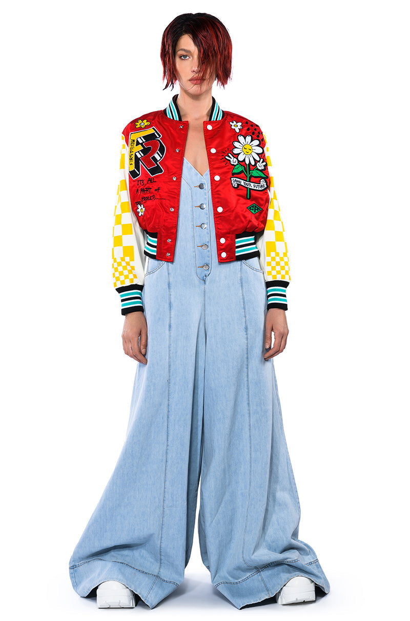 DIANA WIDE LEG DENIM JUMPSUIT