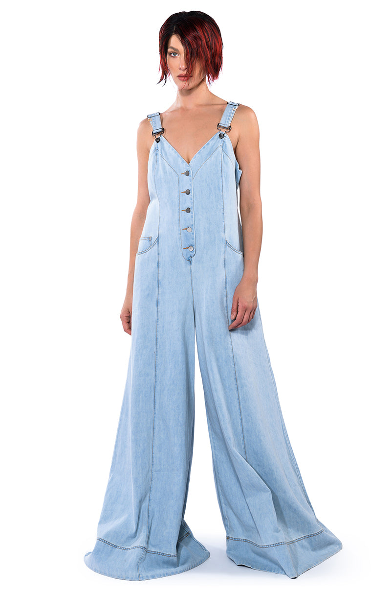 DIANA WIDE LEG DENIM JUMPSUIT