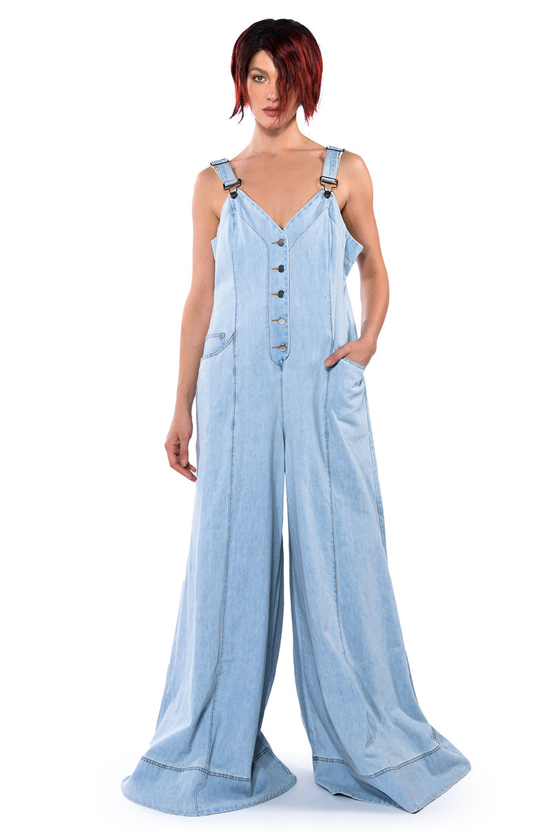 DIANA WIDE LEG DENIM JUMPSUIT