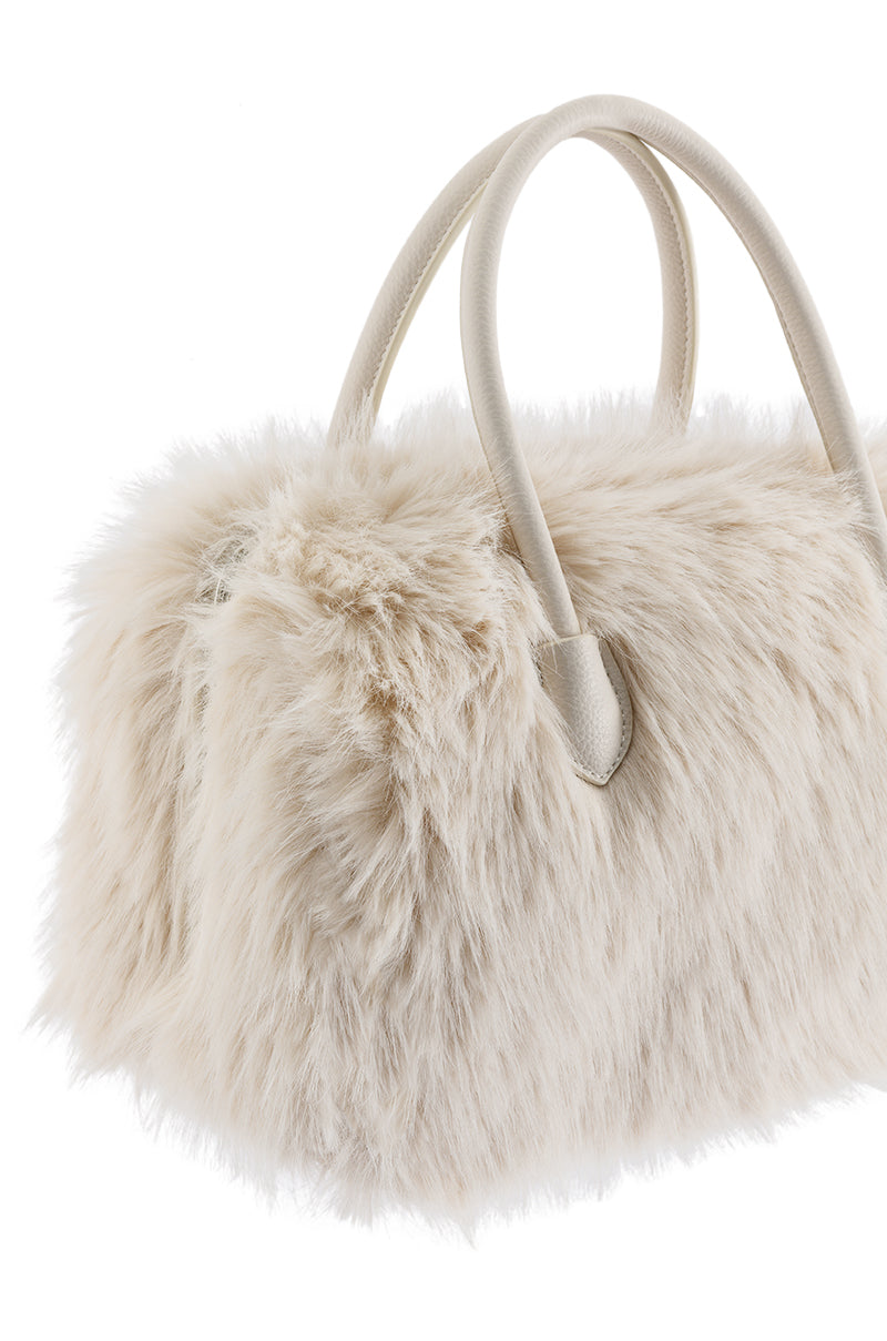 DOING DAMAGE FAUX FUR TOTE