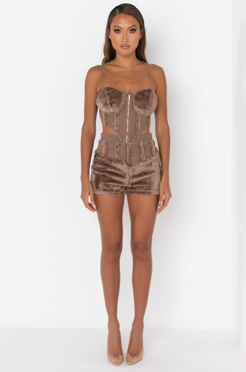 DOWN AND OUT TEDDY CORSET TOP