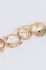 DOWN FOR IT RHINESTONE RING SET