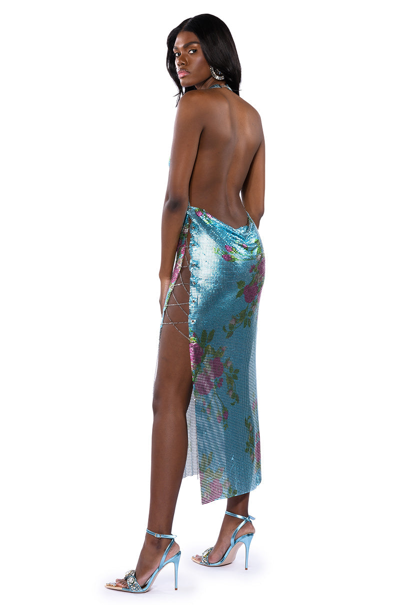 DAYDREAM LIGHT BLUE FLORAL MAXI DRESS