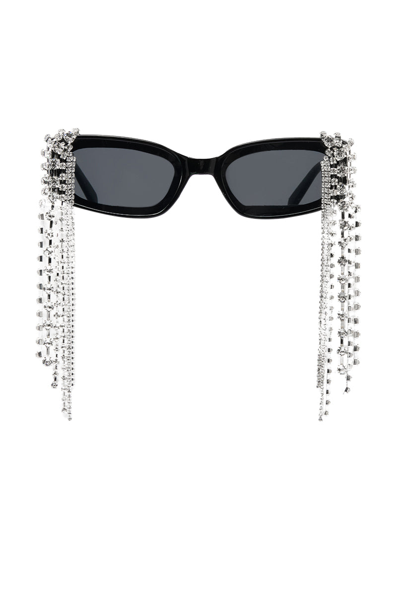 DRIP IN DIAMONDS RHINESTONE FRINGE SUNGLASSES