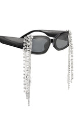 DRIP IN DIAMONDS RHINESTONE FRINGE SUNGLASSES