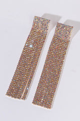 DRIPPIN IN GOLD RHINESTONE DANGLE CZ EARRINGS