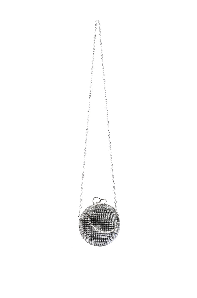 DROP THE BALL RHINESTONE CLUTCH