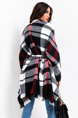 BEYLLA LONG PLAID WRAP PONCHO
