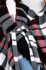 BEYLLA LONG PLAID WRAP PONCHO