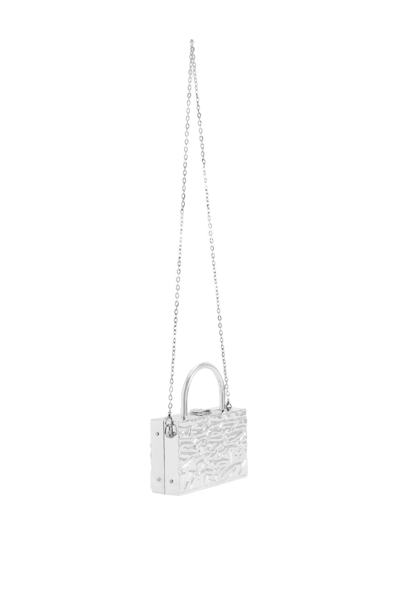 CHROME TOP HANDLE PURSE