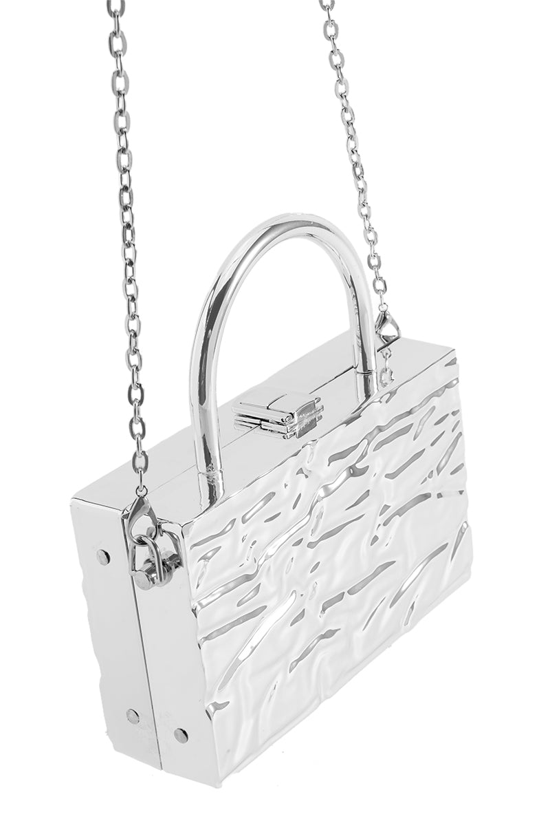 CHROME TOP HANDLE PURSE