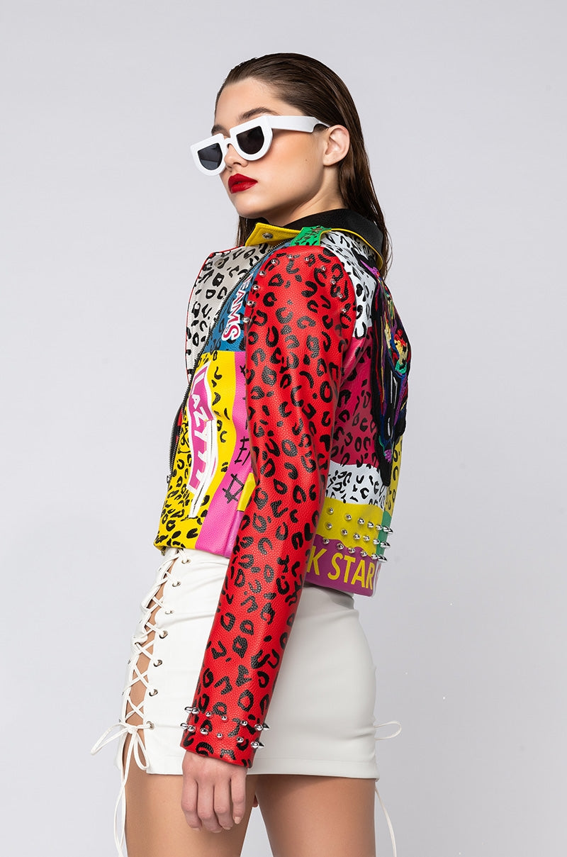 AZALEA WANG WONKA COLORS MOTO JACKET