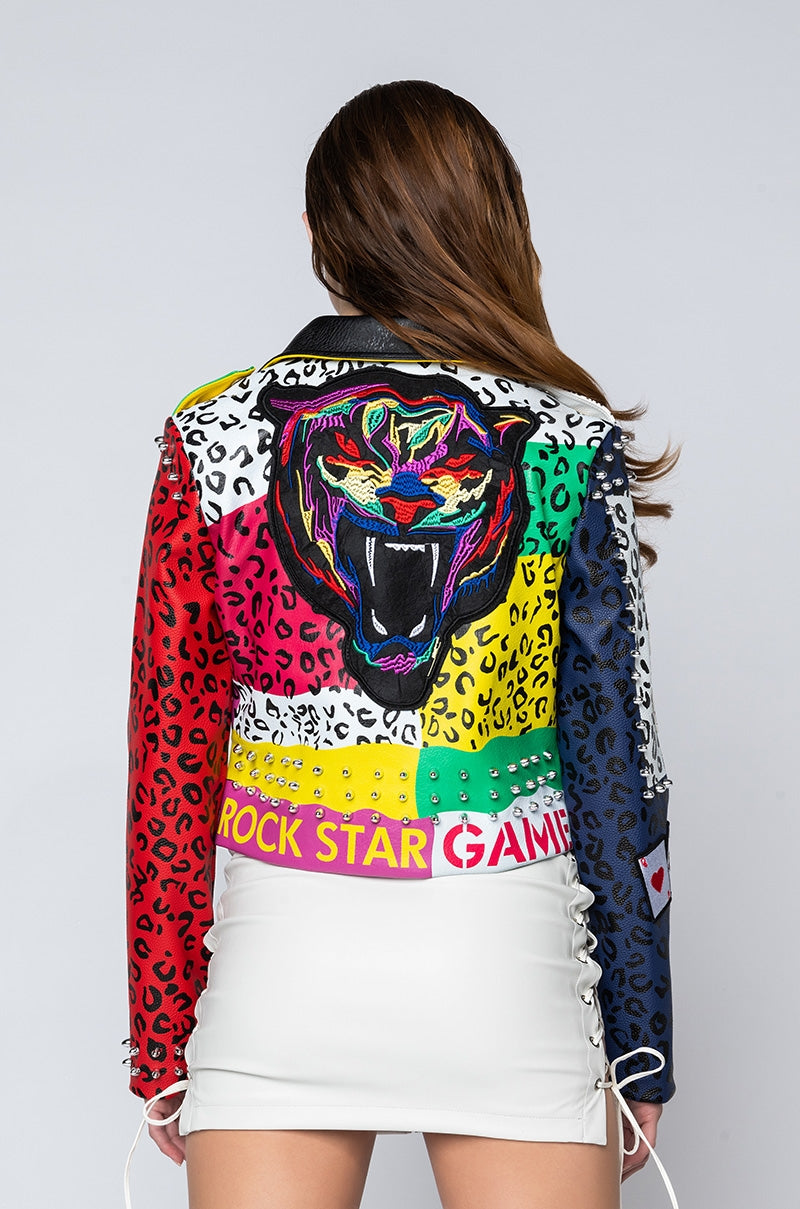 AZALEA WANG WONKA COLORS MOTO JACKET