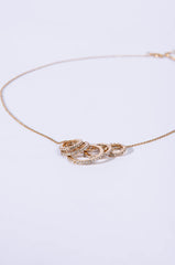 7 RINGS MID LEVEL NECKLACE GOLD